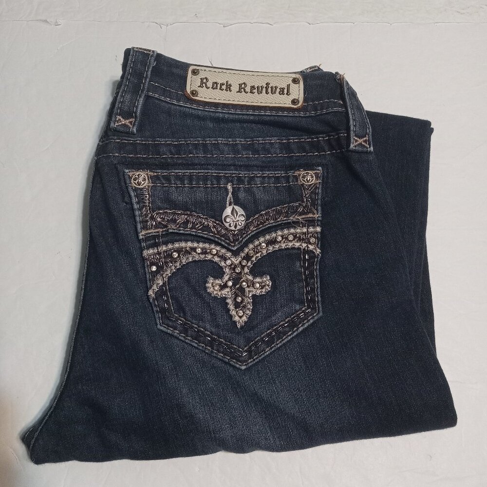 Rock Revival Women's Maisky Easy Capri Embellished Jeans 29 EP9218EP200